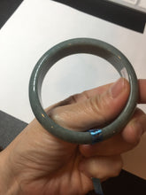 Load image into Gallery viewer, 54.5mm Certified Type A 100% Natural deep sea green/blue/gray/black Guatemala Jadeite bangle GL33-4-5752
