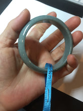 Load image into Gallery viewer, 54.5mm Certified Type A 100% Natural deep sea green/blue/gray/black Guatemala Jadeite bangle GL33-4-5752
