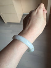 Load image into Gallery viewer, 54.2mm certified 100% natural Type A icy watery light watermelon rind oliy light green/purple/brown( 淡瓜油青) jadeite jade bangle BQ3-8153