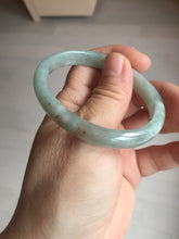 Load image into Gallery viewer, 50.5mm certified Type A 100% Natural icy watery light green red oval Jadeite Jade bangle BQ6-3800