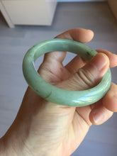 Load image into Gallery viewer, 55.1mm Certified Type A 100% Natural Oily Dark Green Gray Black(油青) Jadeite Jade Bangle PE107-7151