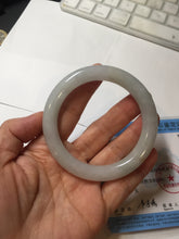 Load image into Gallery viewer, 54.5mm certified 100% natural Type A light green white yellow purple(FU LU SHOU) round cut jadeite jade bangle AA125-4900