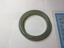 Load image into Gallery viewer, AllaboutjadeCanada.com only 52mm certified 100% Natural icy watery light green gray white nephrite bangle HN125-1010