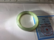 Load image into Gallery viewer, AllaboutjadeCanada.com only 52mm certified 100% Natural icy watery light green gray white nephrite bangle HN125-1010