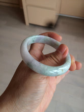 Load image into Gallery viewer, 52.5mm certified type A 100% Natural light green/yellow/purple(FU LU Shou) oval jadeite jade bangle AK59-0766