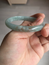 Load image into Gallery viewer, 50.5mm certified Type A 100% Natural icy watery light green red oval Jadeite Jade bangle BQ6-3800