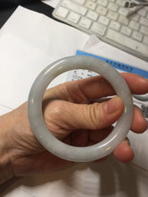 Load image into Gallery viewer, 54.5mm certified 100% natural Type A light green white yellow purple(FU LU SHOU) round cut jadeite jade bangle AA125-4900