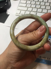 Load image into Gallery viewer, 56.6mm certified Type A 100% Natural light green/yellow/gray Jadeite Jade bangle AZ198-2776