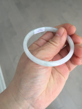 Load image into Gallery viewer, 52mm certified 100% natural icy watery Type A light green/purple slim jadeite jade bangle BS71-5472