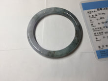 Load image into Gallery viewer, 56.5mm Certified Type A 100% Natural dark green/purple/white round cut Jadeite bangle AA126-6943