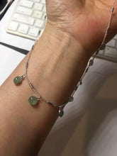 Load image into Gallery viewer, 100% natural Type A icy watery light Green gray small drop Jadeite Beads pendant Necklace PF71