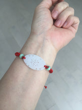 Load image into Gallery viewer, 100% Natural type A light green purple white openwork jadeite pendant BP183