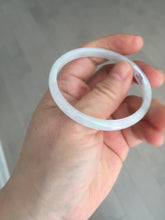 Load image into Gallery viewer, 52mm certified 100% natural icy watery Type A light green/purple slim jadeite jade bangle BS71-5472