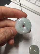 Load image into Gallery viewer, 100% natural type A purple/gray/green jadeite jade safety donut pendant necklace AF25
