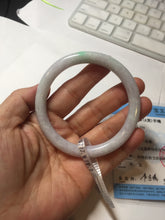 Load image into Gallery viewer, 57mm certified 100% natural type A sunny green/white/purple round cut jadeite jade bangle PC31-2684