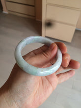 Load image into Gallery viewer, 52.5mm certified type A 100% Natural light green/yellow/purple(FU LU Shou) oval jadeite jade bangle AK59-0766