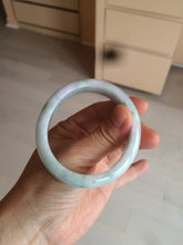 Load image into Gallery viewer, 52.5mm certified type A 100% Natural light green/yellow/purple(FU LU Shou) oval jadeite jade bangle AK59-0766