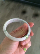 Load image into Gallery viewer, Certified 51.7 mm type A 100% Natural green/purple/white oval Jadeite Jade bangle F109-6200