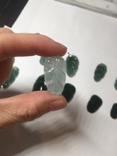 Load image into Gallery viewer, 100% natural type A icy watery light green blue gray Guatemala jadeite leaf pendant BP184-1