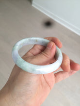 Load image into Gallery viewer, 52.5mm certified type A 100% Natural light green/yellow/purple(FU LU Shou) oval jadeite jade bangle AK59-0766