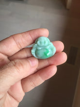Load image into Gallery viewer, Certified 100% Natural type A sunny green happy Buddha jadeite Jade pendant PB65-5096