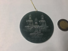 Load image into Gallery viewer, 51.8mm 100% natural blue/black/gray with fly snow Guatemala jadeite jade Guanyin (观音) safe and sound pendant/worry stone/decor BK111