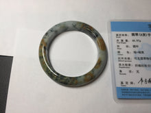 Load image into Gallery viewer, 53.2mm Certified type A 100% Natural green/yellow/brown autumn forest Jadeite bangle PD183-5698
