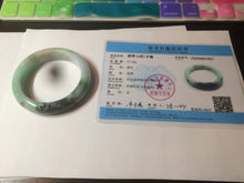 Load image into Gallery viewer, 52.3mm Certified 100% Natural type A sunny green/dark green deep forest Jadeite Jade bangle Deep in the forest AZ8-1651