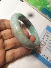 Load image into Gallery viewer, 52.3mm Certified 100% Natural type A sunny green/dark green deep forest Jadeite Jade bangle Deep in the forest AZ8-1651