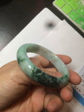 Load image into Gallery viewer, 52.3mm Certified 100% Natural type A sunny green/dark green deep forest Jadeite Jade bangle Deep in the forest AZ8-1651