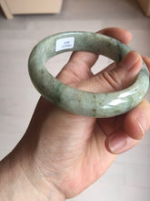 Load image into Gallery viewer, 58mm certified Type A 100% Natural light green gray chubby Jadeite Jade bangle BS117-6632