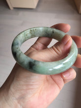 Load image into Gallery viewer, 58mm certified Type A 100% Natural light green gray chubby Jadeite Jade bangle BS117-6632