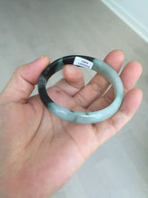 Load image into Gallery viewer, 47mm Certified Type A 100% Natural dark green Jadeite Jade oval bangle AH93-4483