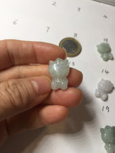 Load image into Gallery viewer, Type A 100% Natural oily dark green/light green/purple/white jadeite jade cat kitty pendant PD200
