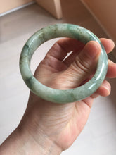 Load image into Gallery viewer, 58mm certified Type A 100% Natural light green gray chubby Jadeite Jade bangle BS117-6632