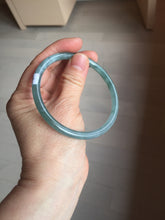Load image into Gallery viewer, 60.5mm Certified Type A 100% Natural icy watery deep sea dark green/blue/purple/gray/black Guatemala round cut Jadeite bangle PB133-1486