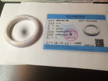 Load image into Gallery viewer, 56.1mm certified 100% natural icy light white/green/purple jadeite jade bangle AX9-0638
