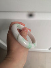 Load image into Gallery viewer, 61.8 mm certified type A 100% Natural sunny green/purple/white Jadeite Jade bangle AX103-5428