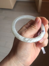 Load image into Gallery viewer, AllaboutjadeCanada.com only 52.2mm certified 100% Natural icy watery light beige pale pink(藕粉) gray white nephrite bangle HN121-0066