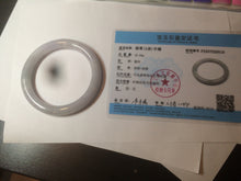 Load image into Gallery viewer, 58mm certified 100% natural type A light green/purple round cut jadeite jade bangle AJ66-0019