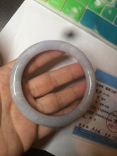 Load image into Gallery viewer, 58mm certified 100% natural type A light green/purple round cut jadeite jade bangle AJ66-0019
