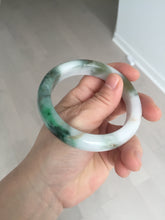 Load image into Gallery viewer, 59mm Certified Type A 100% Natural sunny green/white/brown/black Jadeite Jade bangle BK36-8353