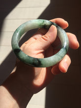 Load image into Gallery viewer, 60.3mm certified type A 100% Natural green/black Jadeite Jade bangle BM42-8565