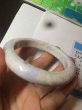 Load image into Gallery viewer, 56.1mm certified 100% natural icy light white/green/purple jadeite jade bangle AX9-0638