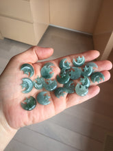Load image into Gallery viewer, Type A 100% Natural dark green/blue/gray Guatemala jadeite Jade moon and star Pendant necklace group PC144 Add on item