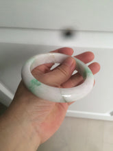 Load image into Gallery viewer, 61.8 mm certified type A 100% Natural sunny green/purple/white Jadeite Jade bangle AX103-5428