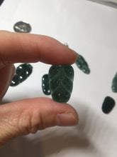 Load image into Gallery viewer, 100% natural type A icy watery dark green blue gray black Guatemala jadeite leaf pendant BP184-8/9/10