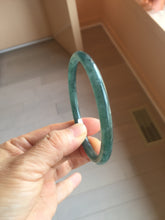 Load image into Gallery viewer, 58mm Type A 100% Natural dark green/blue/gray Guatemala slim round cut Jadeite bangle BH130-2484