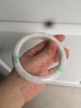 Load image into Gallery viewer, 61.8 mm certified type A 100% Natural sunny green/purple/white Jadeite Jade bangle AX103-5428