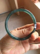 Load image into Gallery viewer, 58mm Type A 100% Natural dark green/blue/gray Guatemala slim round cut Jadeite bangle BH130-2484